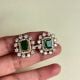 Handmade Brass Metal Jewellery Ruby Green Tikka Set